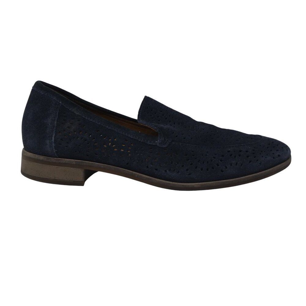Clarks Trish Calla Blue Suede Laser Cut Loafers Flats‎ Womens 8.5 - Picture 2 of 13